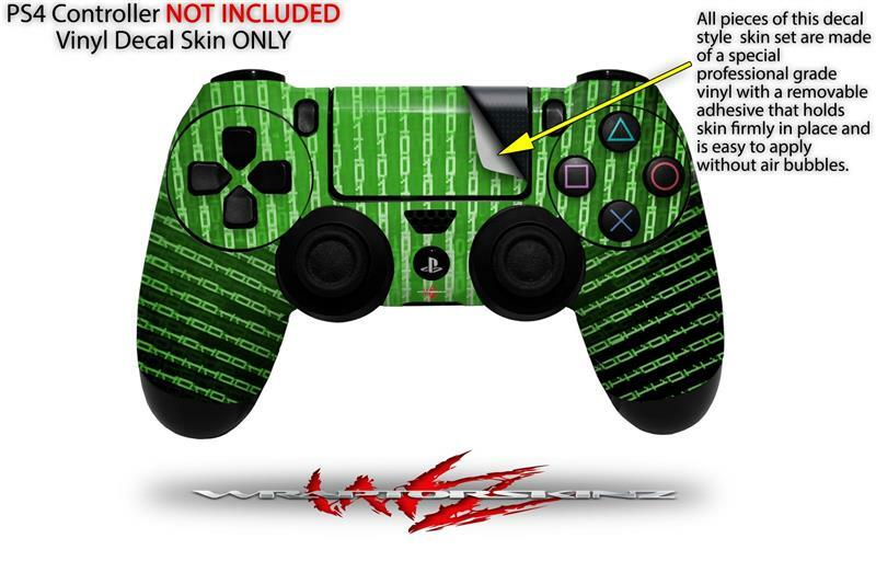 Skin for Sony PS4 Controller Binary Rain Green