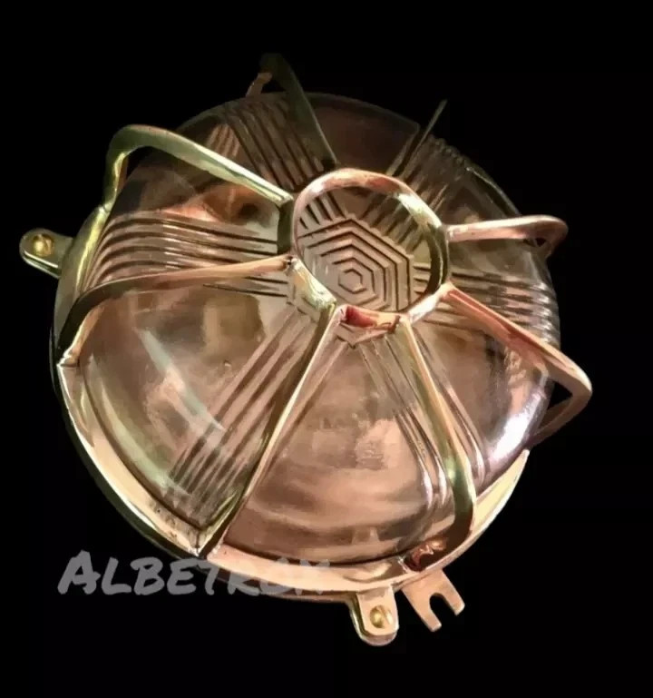 Nautical Brass Marine Passageway Bulkhead Deck Ship Antique Light 2pc