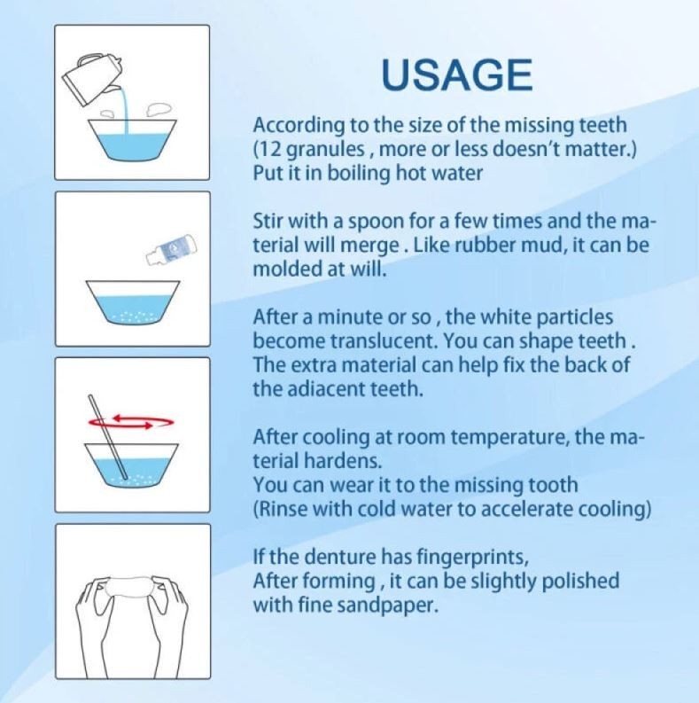 Tooth Repair Granules Temporary Kit Moldable False Teeth Fitting Beads Reusable