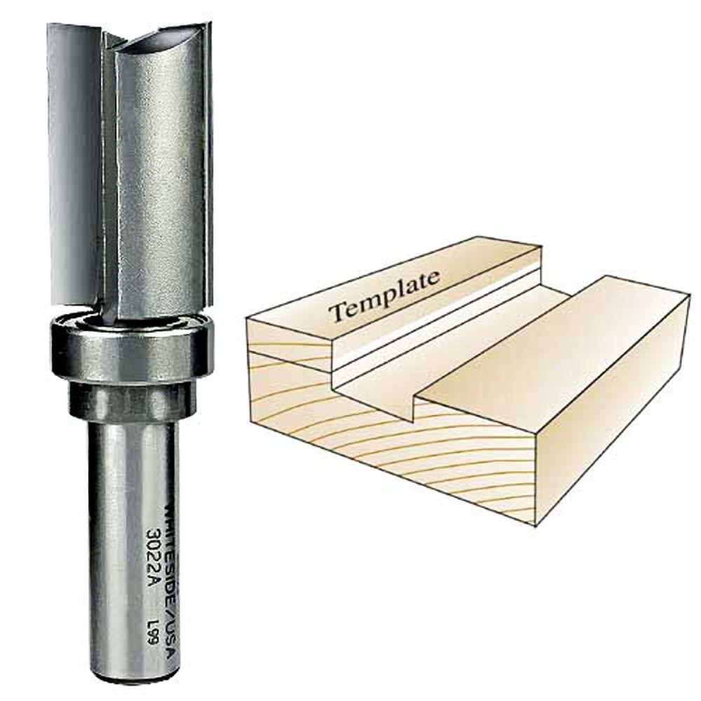 Whiteside 3022A Template Bit 1/2"SH, 7/8"CD, 1-1/2"CL