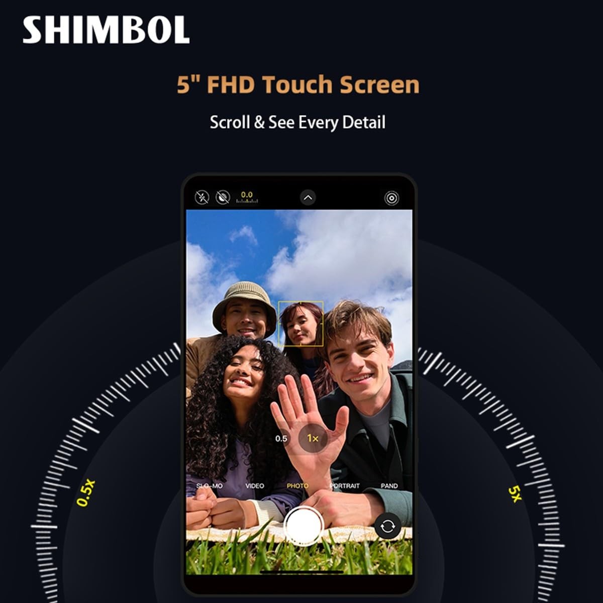 Shimbol CP5 Ultra 5" Vlog Selfie Monitor Screen iPhone Touchscreen Phone Monitor