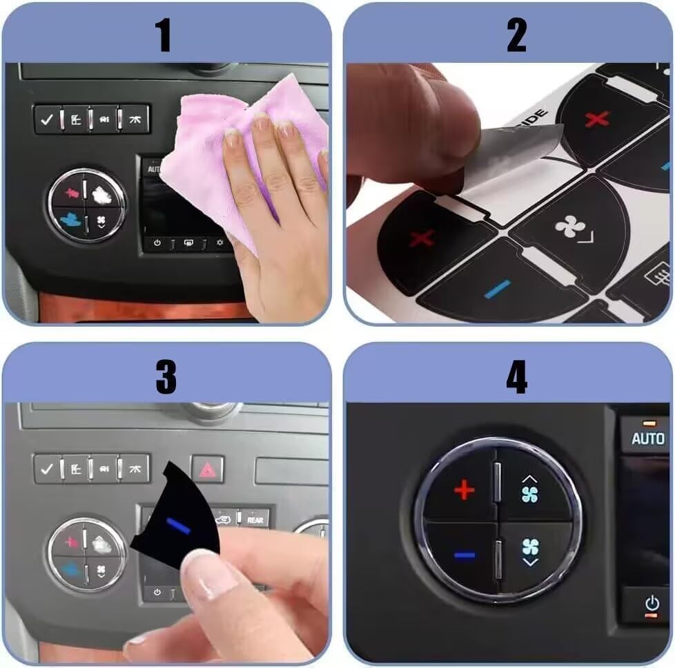 Replacement Climate Control Button Stickers For 2007-2014 Chevrolet GMC HVAC