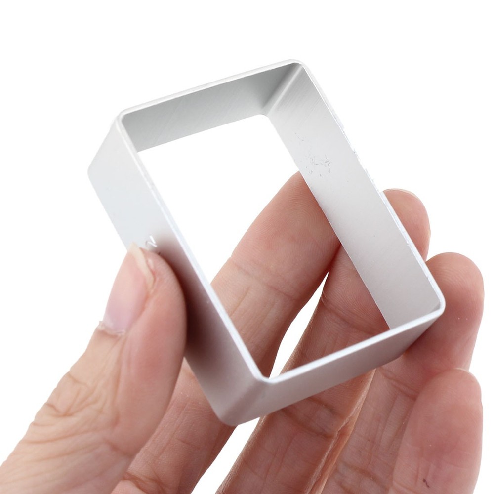 DIY Cookie Biscuit Baking Rectangle Shape Silver Tone Metal Cutter Mold