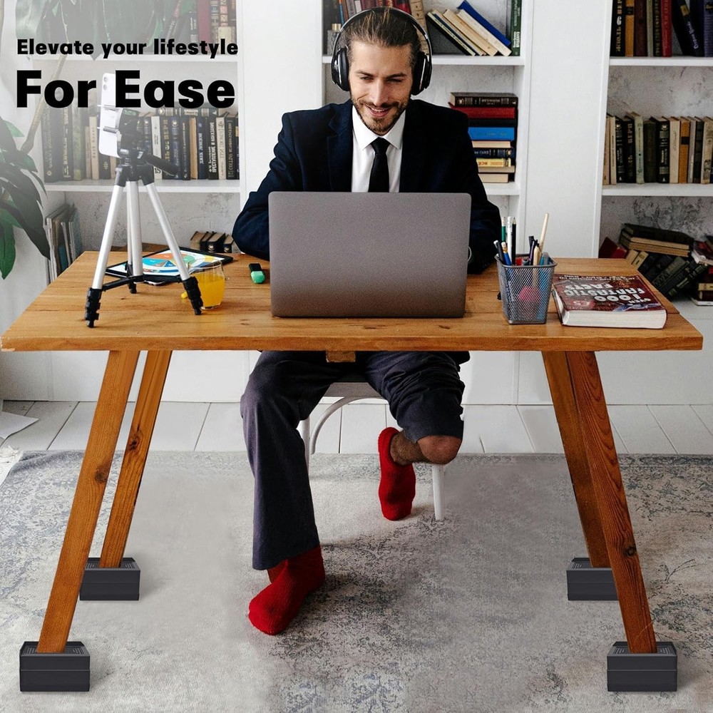 Rectangle Bed Risers Heavy Duty Adjustable Furniture Risers for Couch Bed Sof...