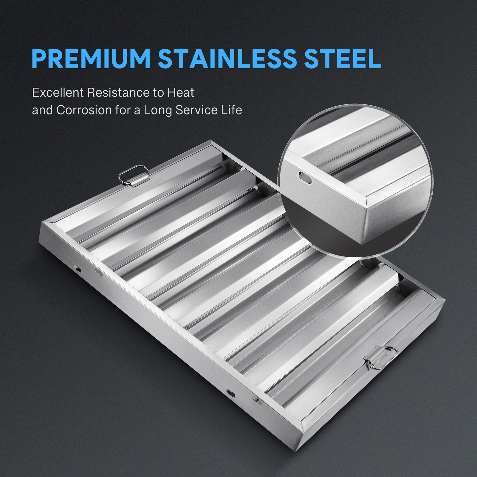 WILPREP 6 Packs 20"x25" Commercial Exhaust Hood Grease Filters 6-Grooves Baffles