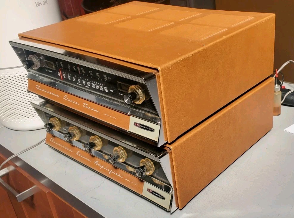 1965 Heathkit AA-21D Amp & AJ-43D Tuner SERVICED WORKING
