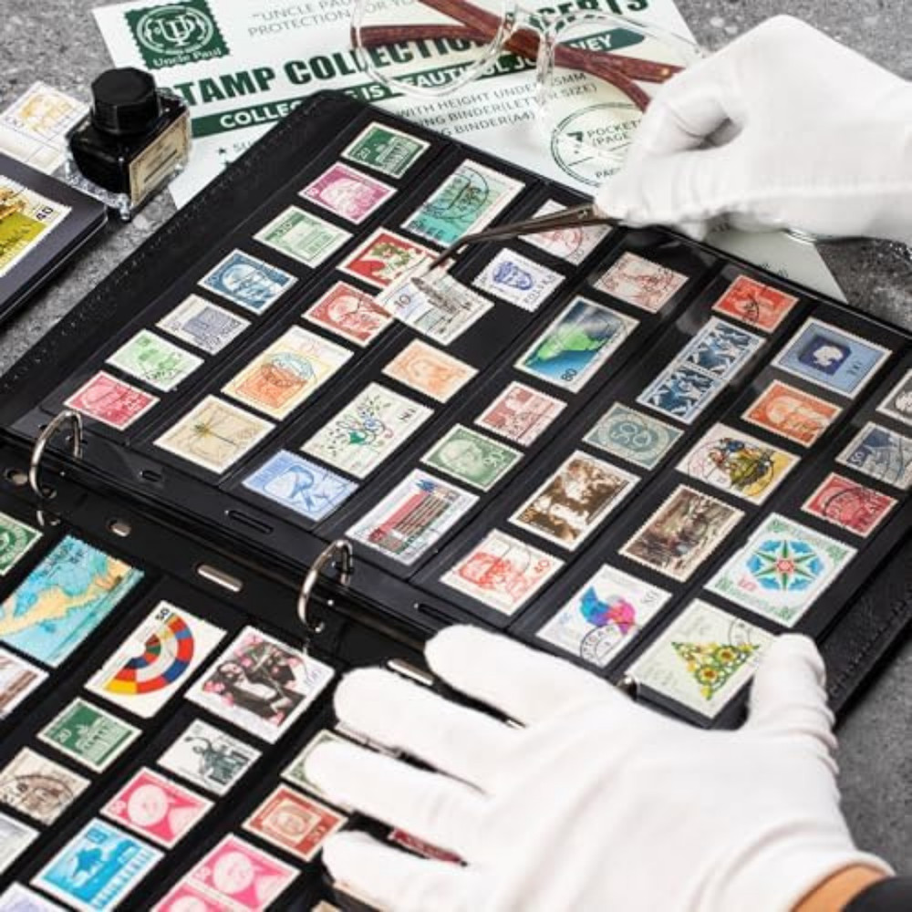 20 Pages 10 Sheet Poctage Stamp Collecting Album Binder Standard 9 Hole...