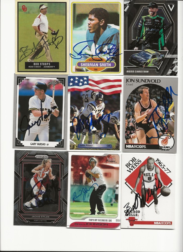 ASSORTED   PEOPLE     9   CARD   AUTOGRAPHED   LOT
