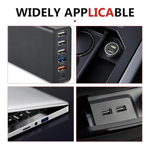 2PCS Car USB Lights, Touch Dimmable Car Interior Ambient Lights, Plug 2 PCS Red