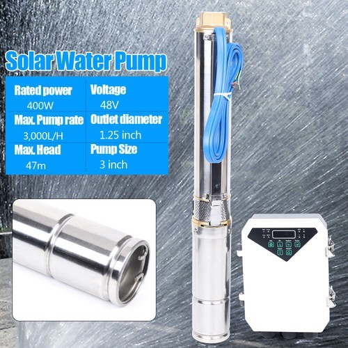 Solar Water Pump Submersible Deep Well Pump 48V DC Max Pump Rate 3,000l/H USA