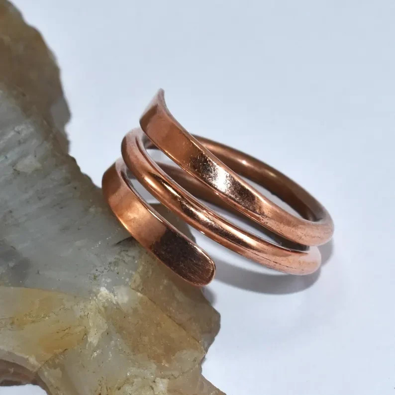 Pure 100% Copper Wrap Ring, Arthritis Thumb Ring, Solid Copper Ring , All Size