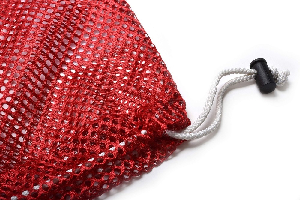 Red Mesh Equipment Bag 32x36 - Adjustable Drawstring, Ideal for Transport