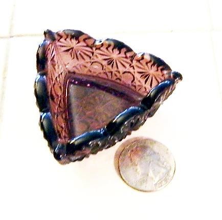 Vintage Amethyst "Daisy & Button" Mini Triangle Open Salt 2.5" Free Ship