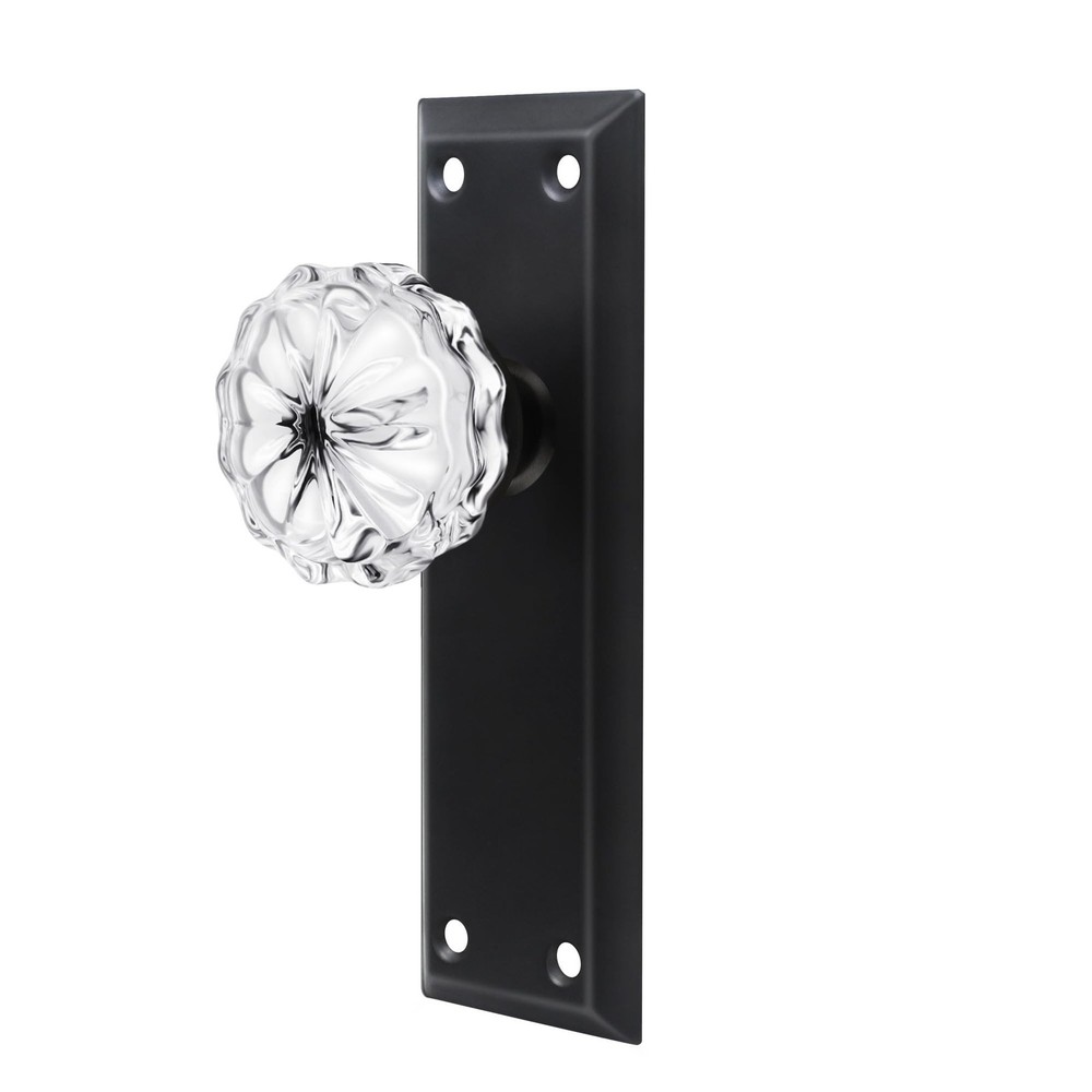 2 Pack Vintage Matte Black Single Sided Crystal Dummy Door Knobs Interior, An...