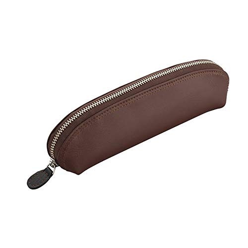 Trender Leather Soft Pencil Case, Dark Brown