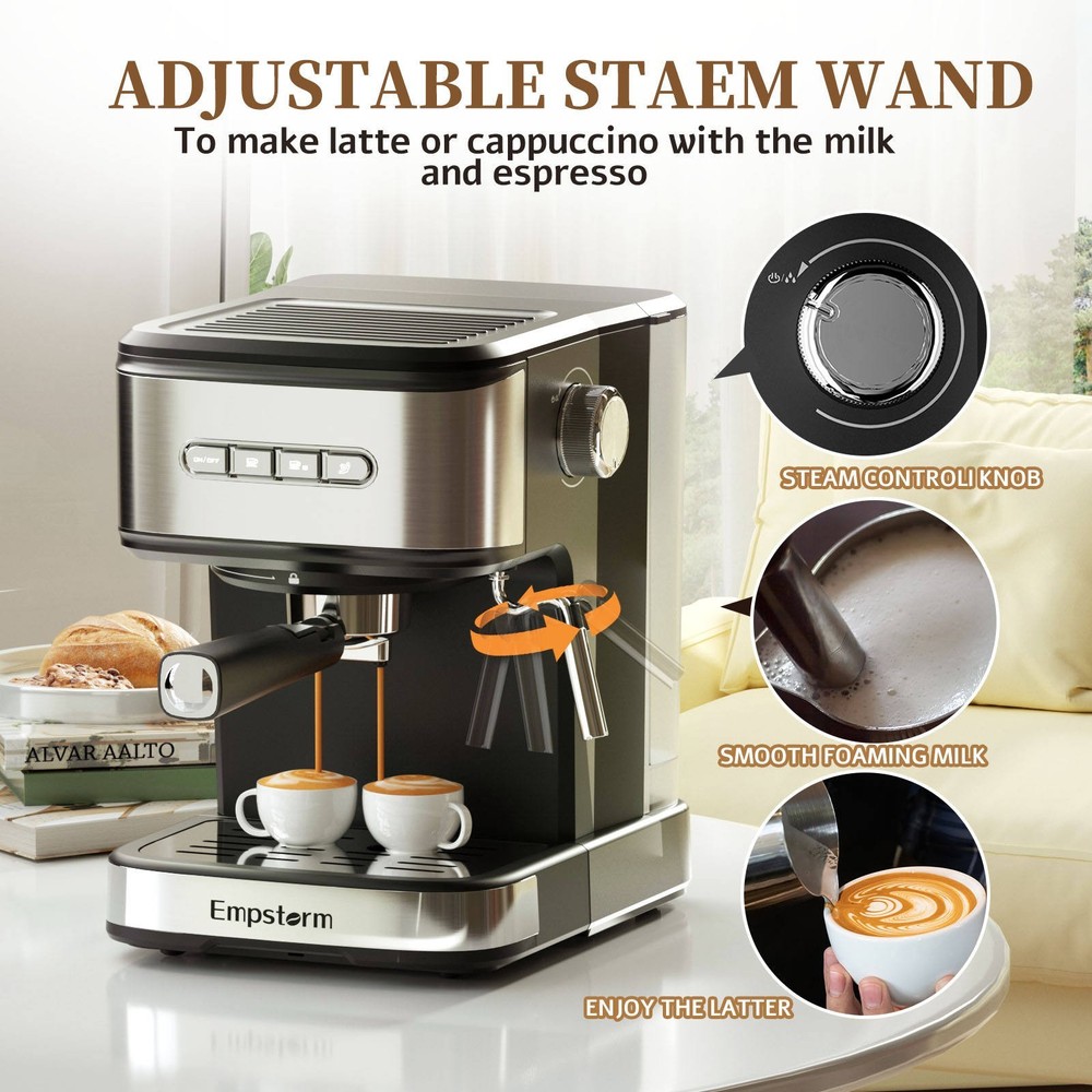 New 20 Bar Empstorm Espresso Grinding Integrated Semi-automatic Coffee Machine