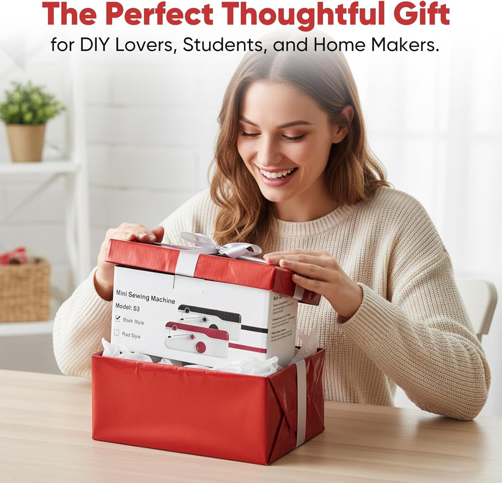 Handheld Sewing Machine Mini Portable Electric Stitcher Quick Repairs 2-Speed