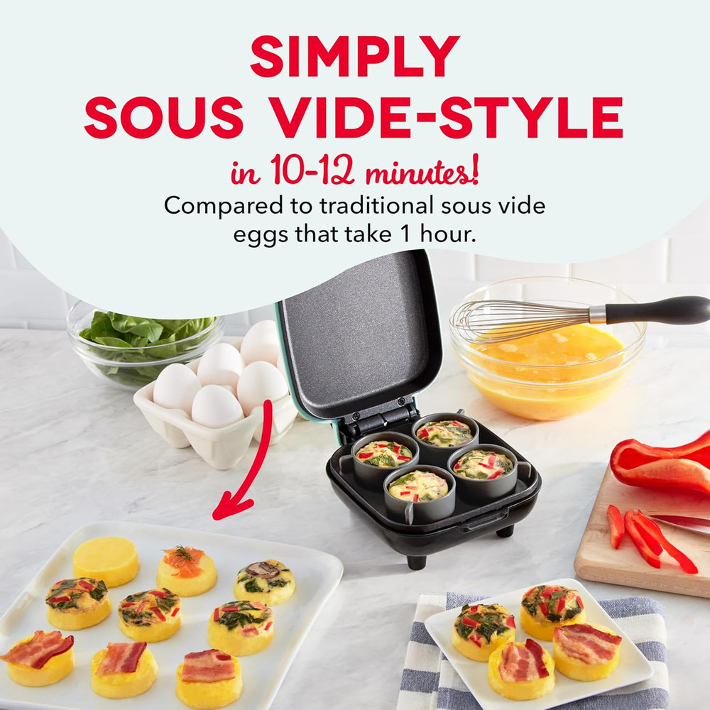 Deluxe Egg Bite Maker - Electric Egg Bite Maker for Healthy Protein Snacks - Qui
