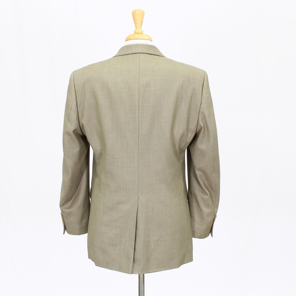 Chaps 40R Beige Sport Coat Blazer Jacket Solid 2B Polyester
