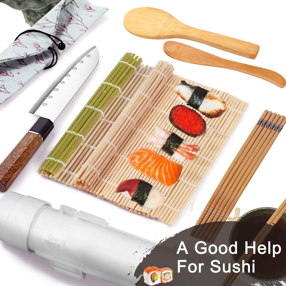 Sushi Making Kit for Beginners, All in One Maker Set 15 Pcs, Multicolor