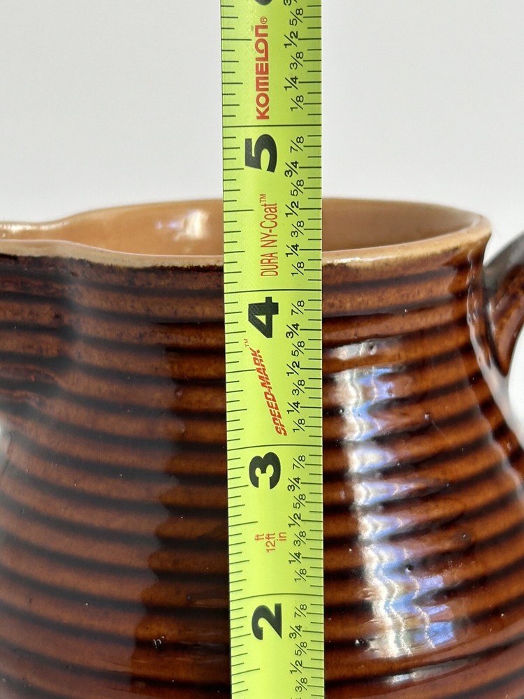 Vintage Brown Rubel Ring Ceramic Pitcher #4028P Lighter Inside Unique