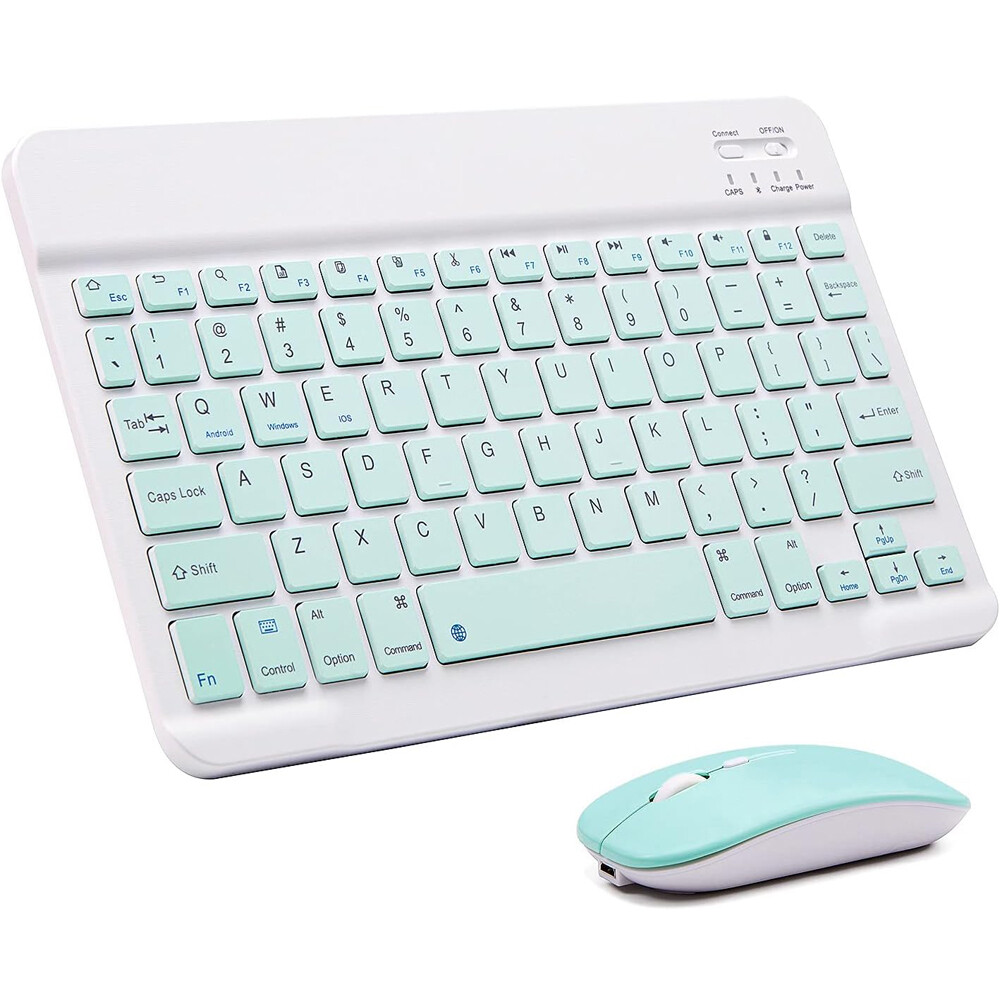 7 Colors Wireless Keyboard & Mouse Combo Bluetooth Slim Keyboard for PC/Laptop