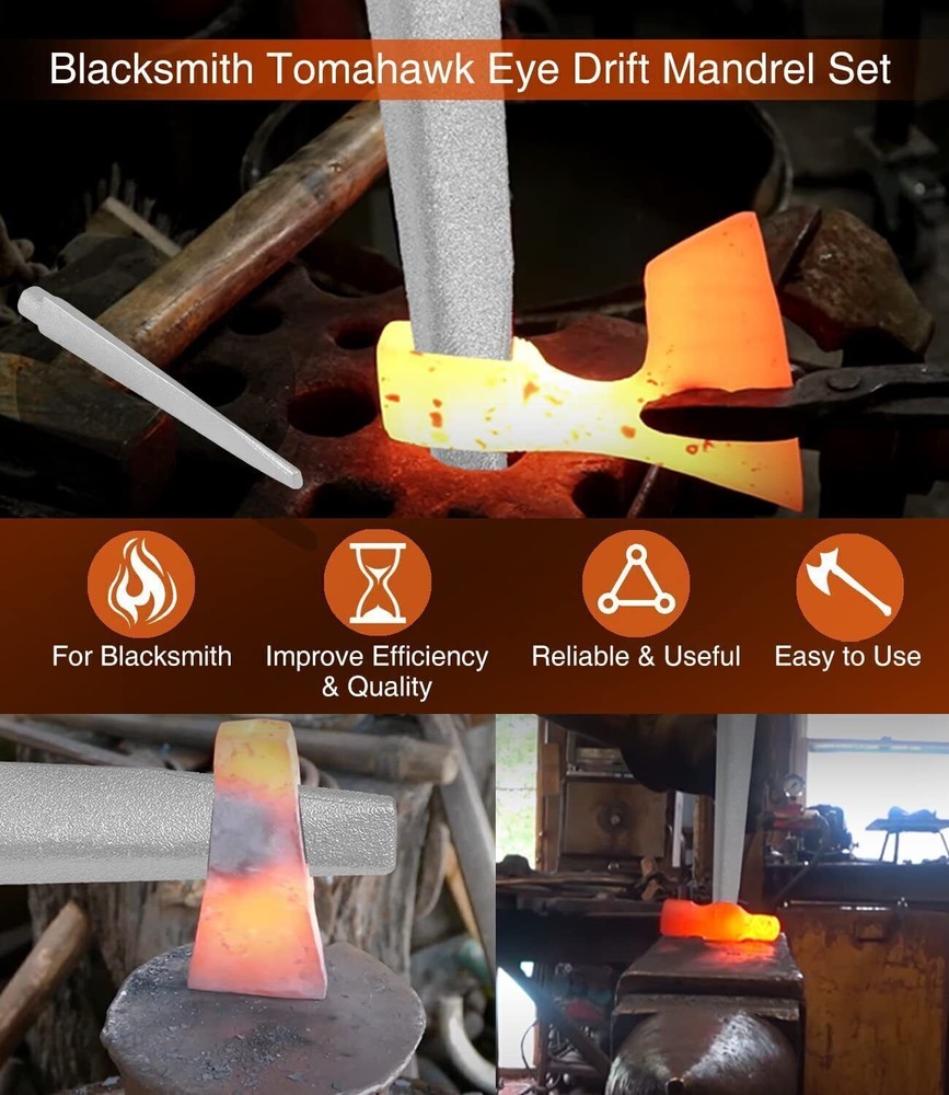 Blacksmith Forged Axe Eye Drift Mandrel Blacksmith Tool Blacksmith Drift Tool