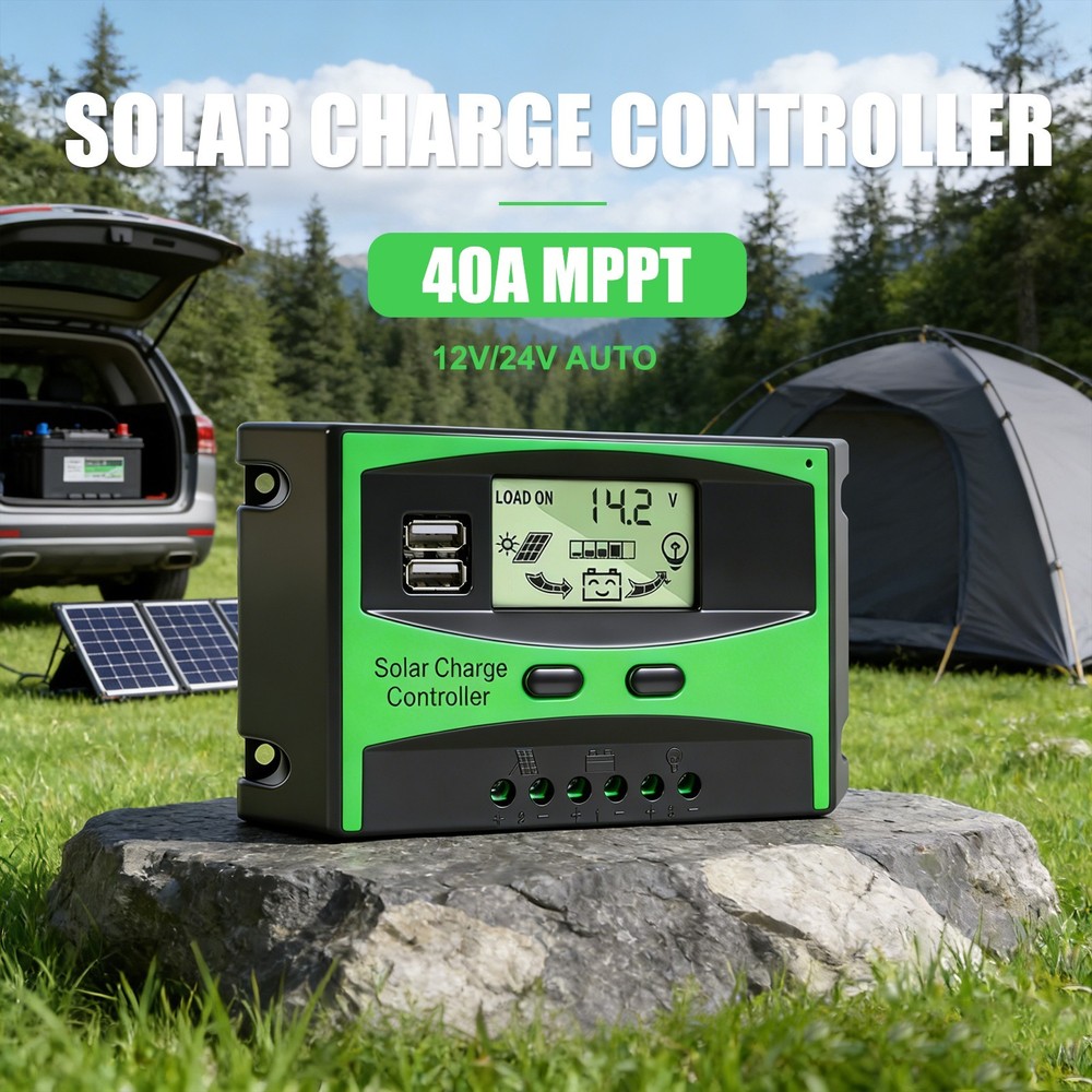 60A MPPT 12V/24V Solar Charge Controller 40A Auto Regulator with LCD Display