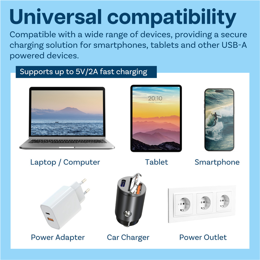 USB Data Blocker [2 Pack] Protect Against Juice Jacking - Refuse Hacking Black