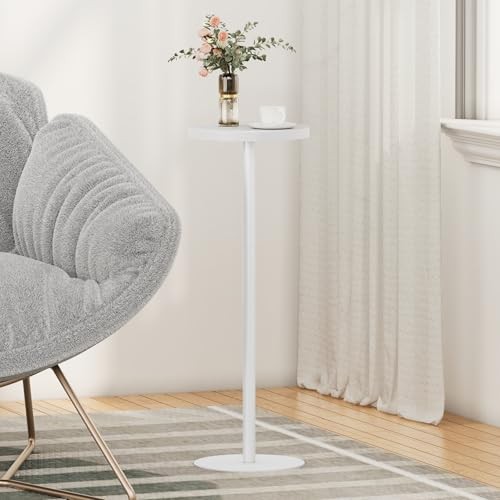 Tall Round Side Table, Small End Table, Beside Table, 1 Pack White Ordinary