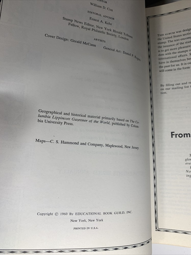 Vintage 1960 Illustrated Around-The-World Stamp Album - Without Stamps!