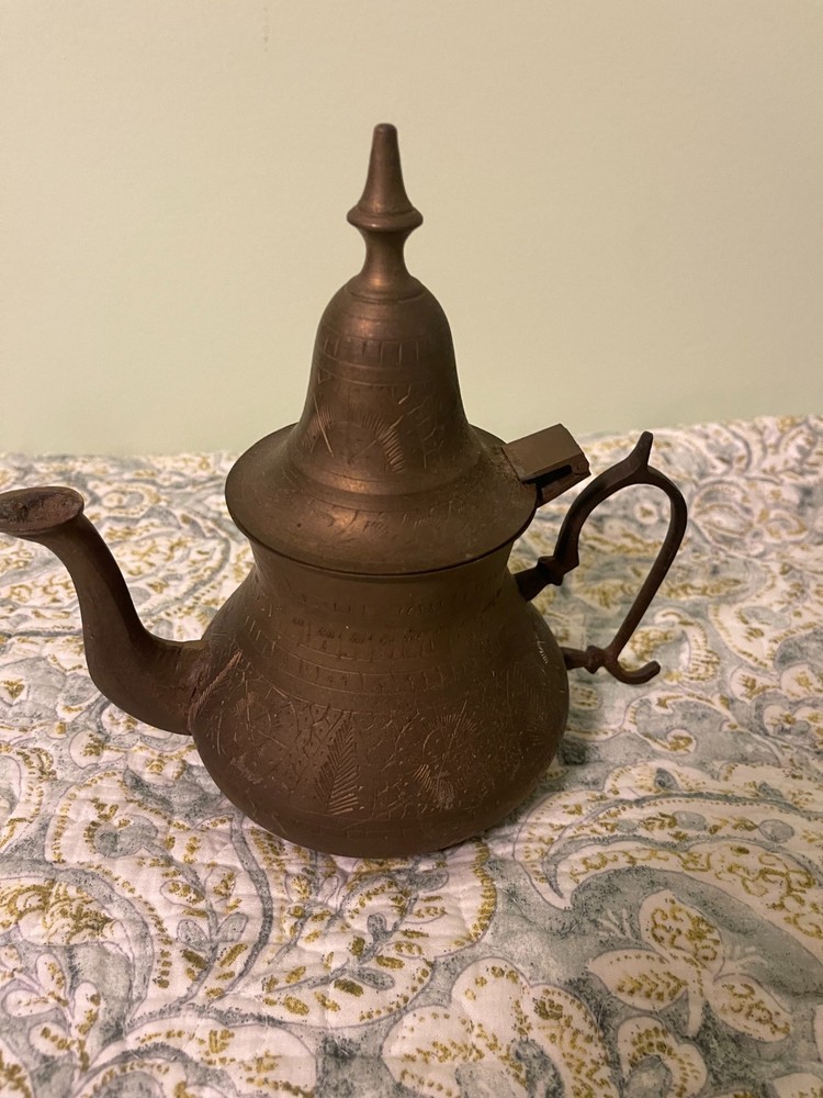 Vintage Middle Eastern Persian Brass Teapot
