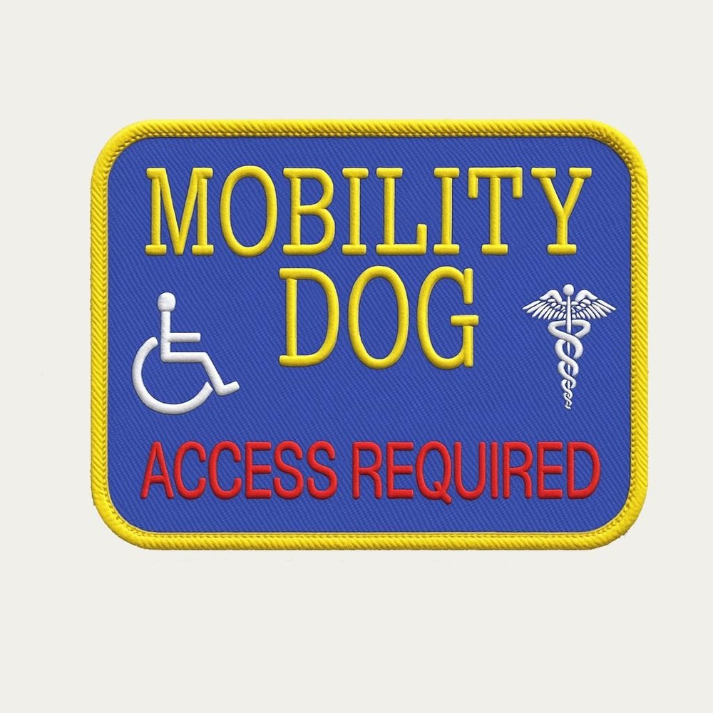 Mobility Dog Access Required Patch + 5 Pack ADA Law Cards - Sew On