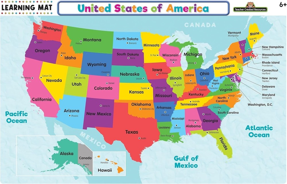 of America Map Learning Mat