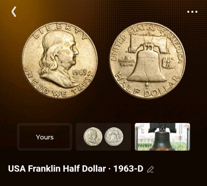 1963 Franklin Half Reverse/Front Align Error, 11.25g .9 Silver