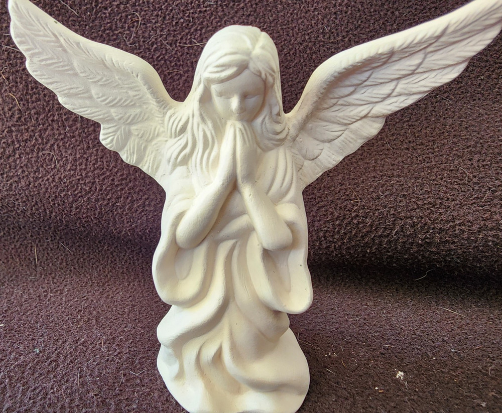 Ready to Paint Ceramic Bisque Kneeling Praying Angel