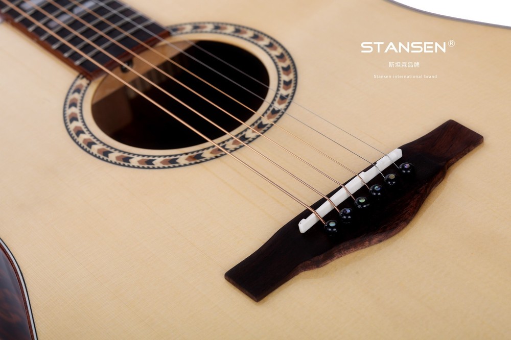 STANSEN T-800D High-Quality Acoustic Guitar, Solid Spruce Top