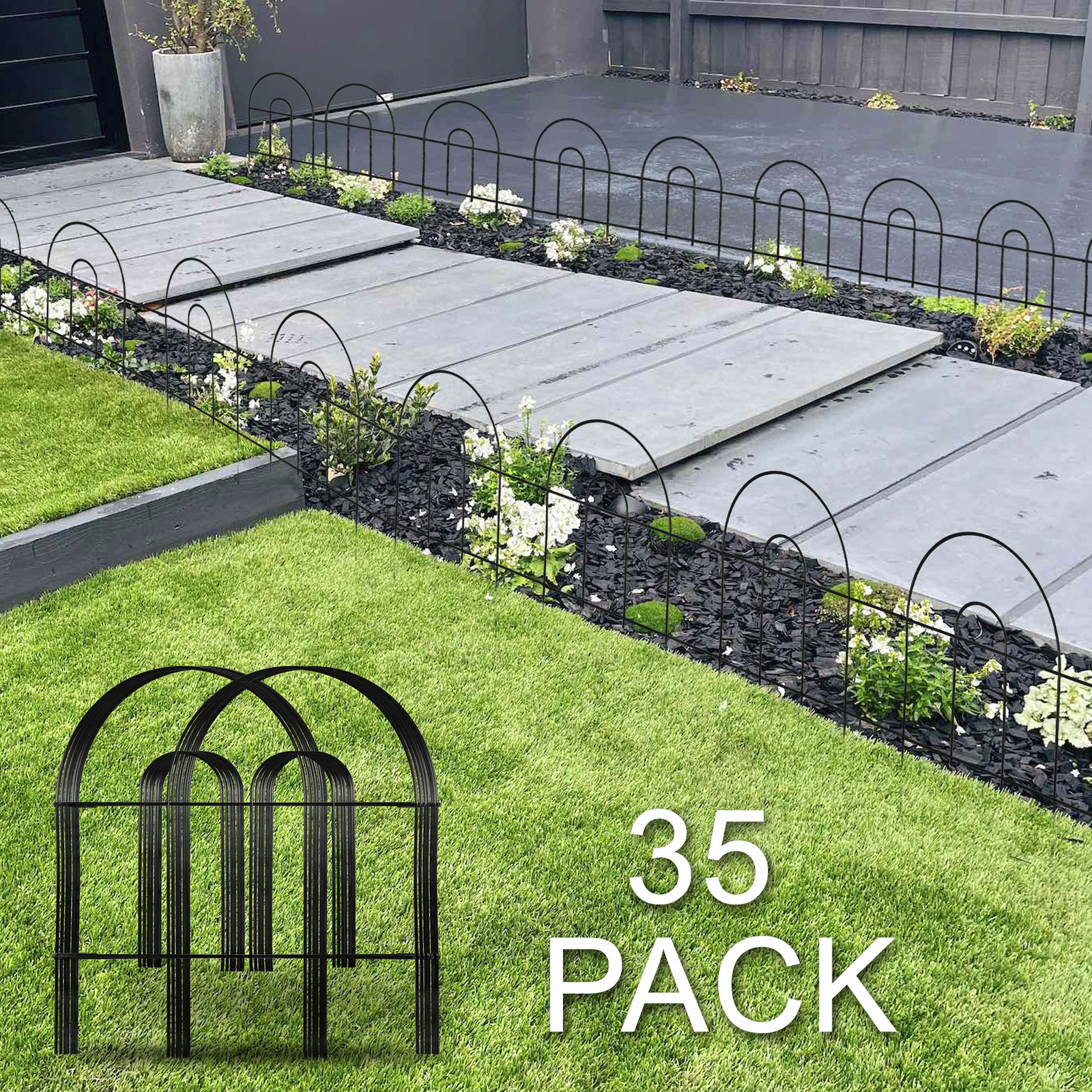 50' X 18" Garden Border Fence 35 PCS  Folding Fence Pannel Animal Barrier Metal