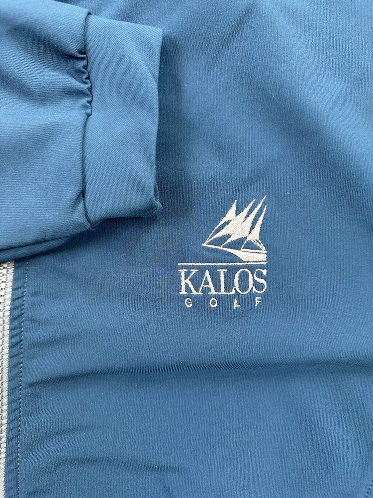 Peter Millar Wind Element Jacket Men's Medium Blue Full Zip Kalos Golf Logo