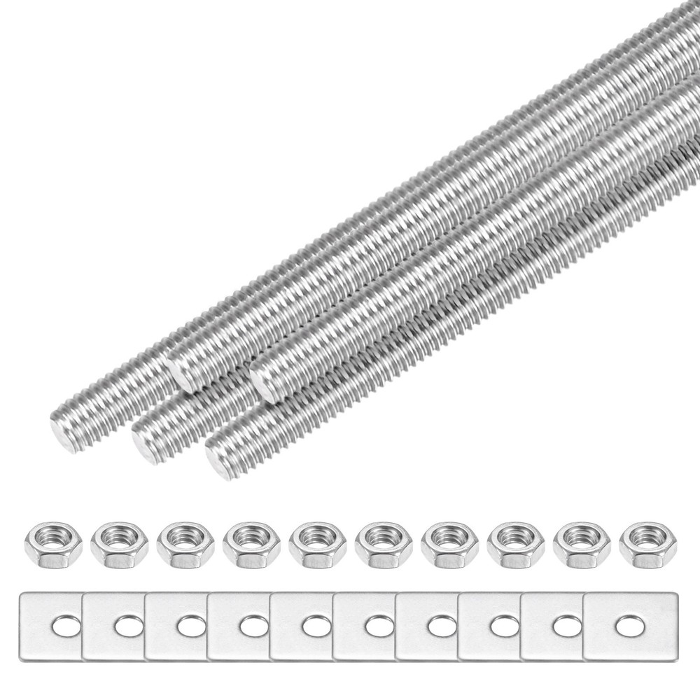 5-Set Fully Threaded Rod, M3x140mm Right Hand Thread Bar Studs with Nuts