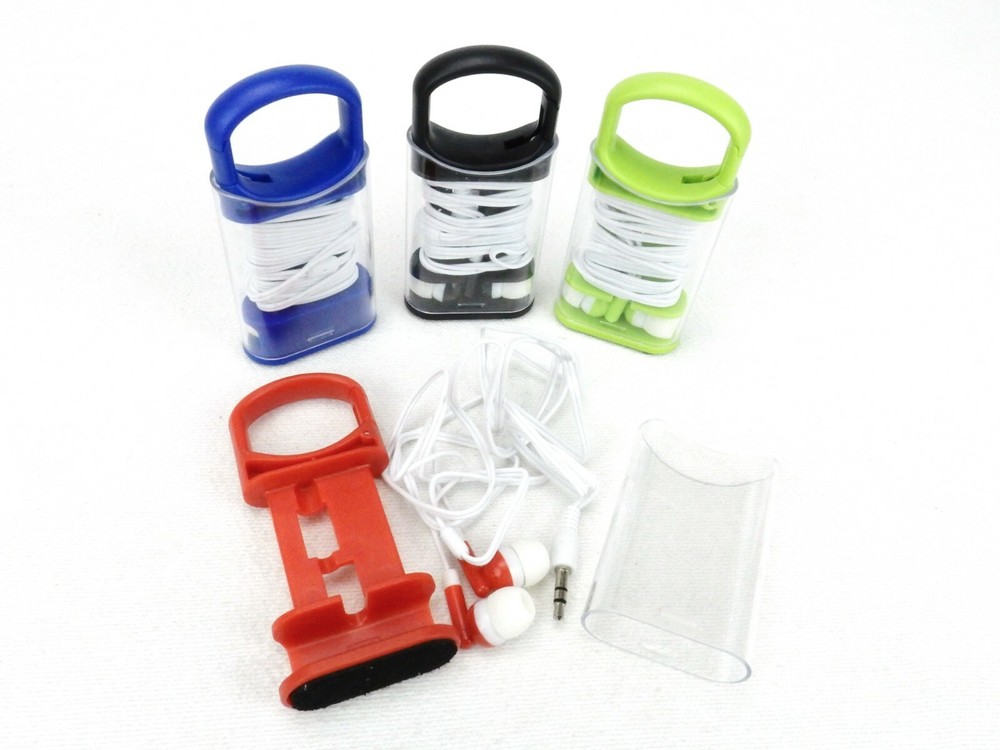 Combination Ear Buds w/Phone Stand Keeper Case, Color Choices, #UQ7702