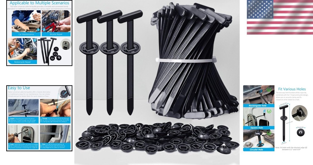 Self-Locking Nylon Cable Tie Buckles - 30pcs for Efficient Repair & Organization