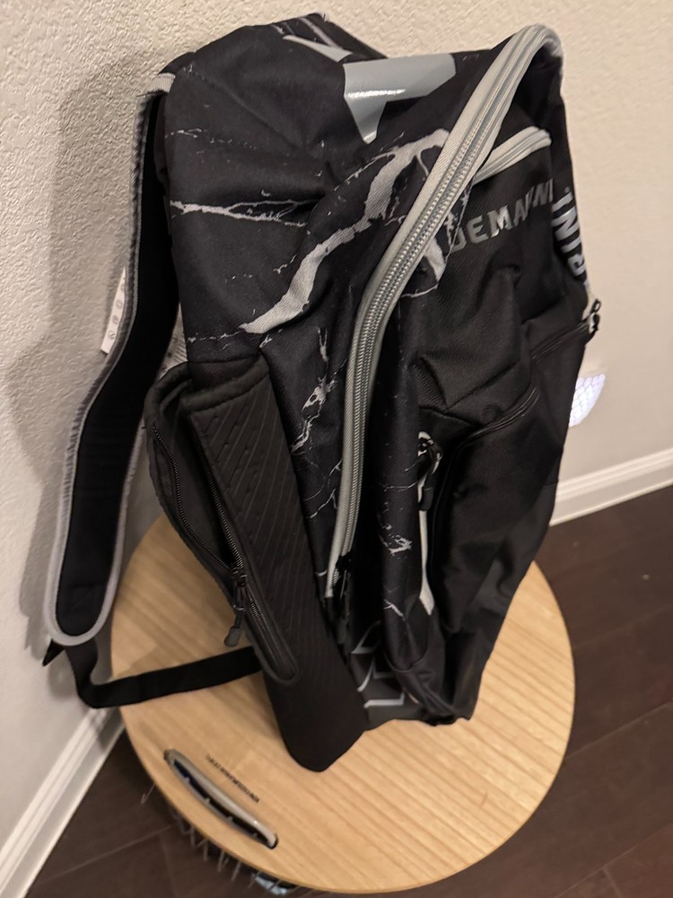 DeMarini Baseball Softball Backpack w Double Bat Pockets, Black, Extra Large