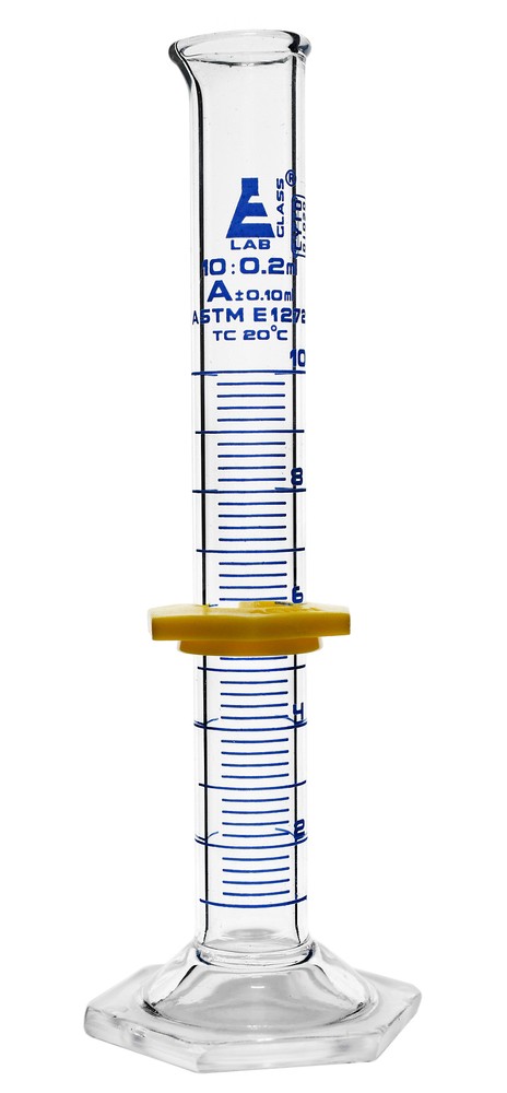 Eisco Labs 10ml Graduated Cylinder with Protective Collar - ASTM, Class A