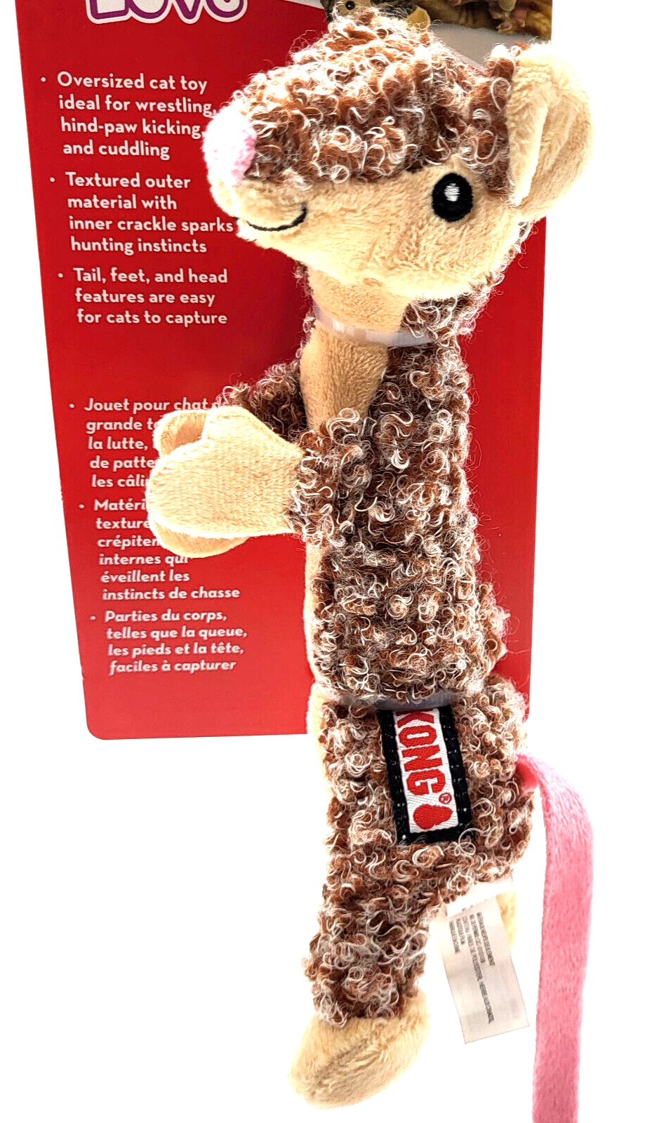 Kong Luvs Mouse Soft Crackling Interactive Catnip Cat Toy 7"