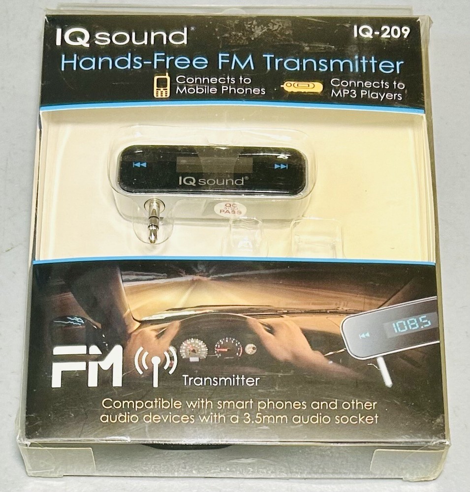 IQ Sound Hands-Free FM Transmitter Hands Free Talk Function Phone MP3 Player