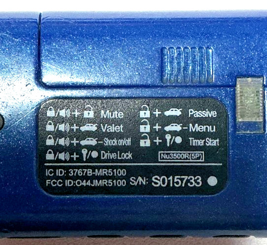 Original NUSTART O44JMR5100, S015733 Key fob Keyless Entry Remote