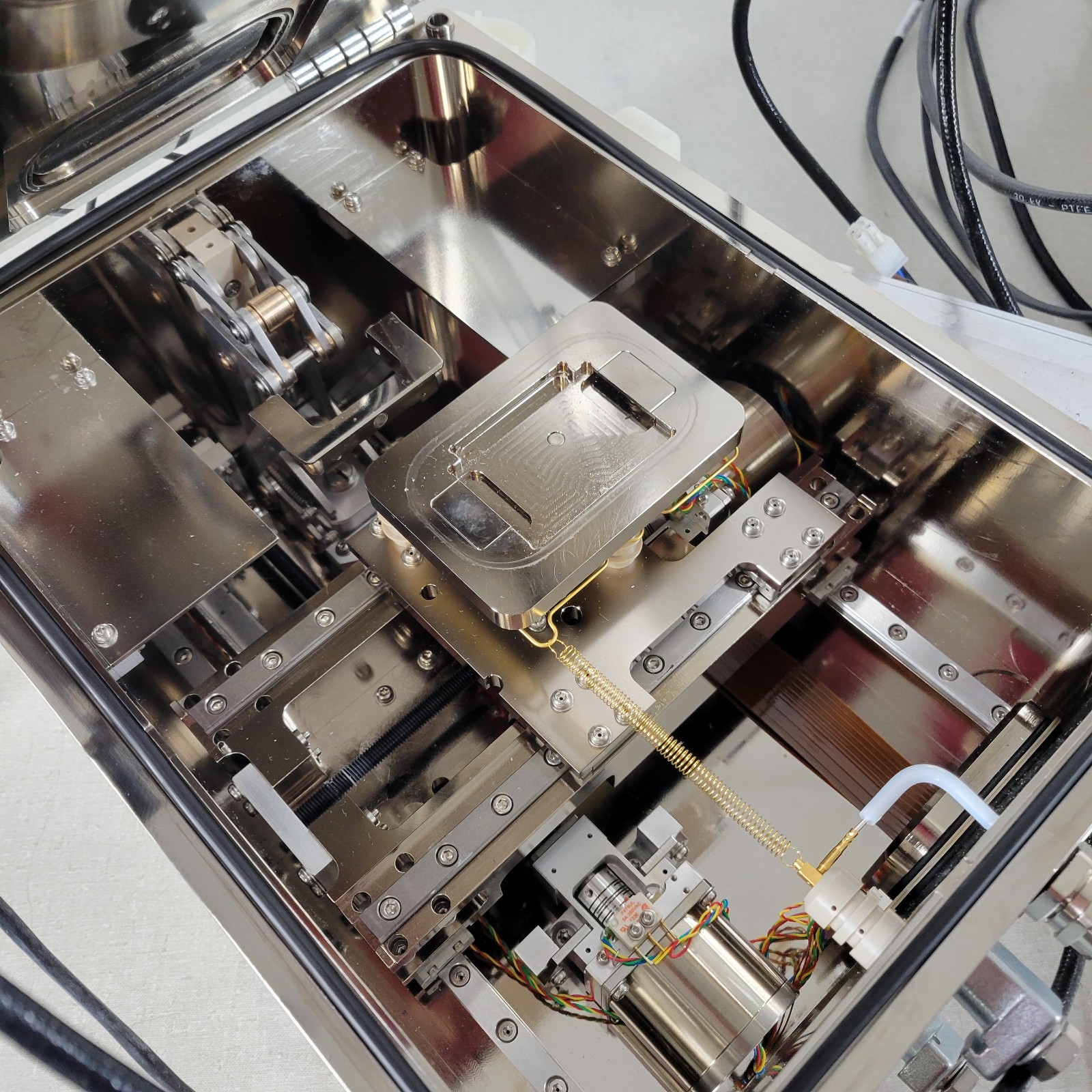 Lot of 2 Bruker UHV-Compatible XY Stage High Vacuum Mass Spectrometer Chamber