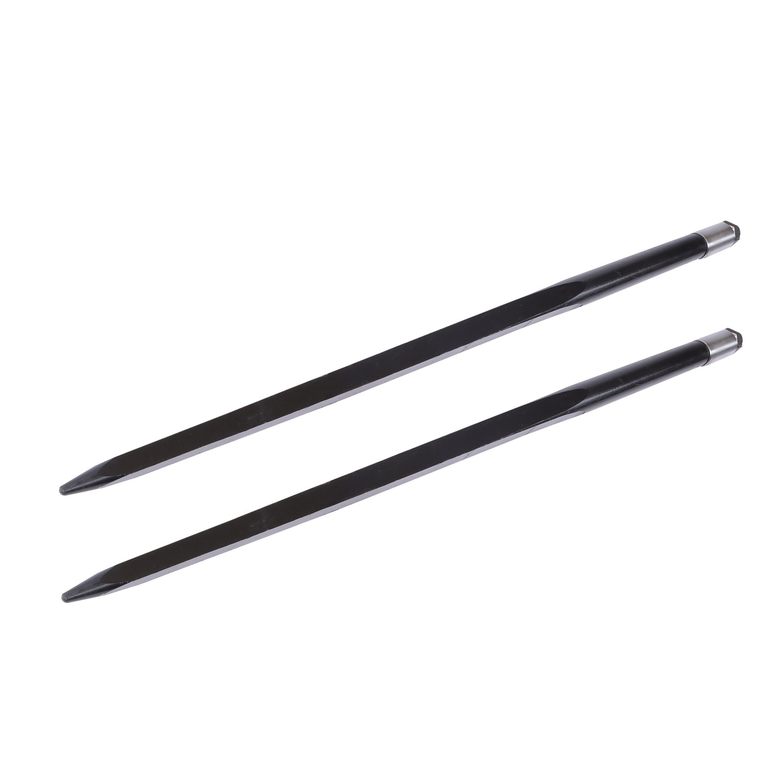 49In Hay Spike Bale Spear 4500lbs Capacity Spike Fork For Tractor Black 2 Pcs