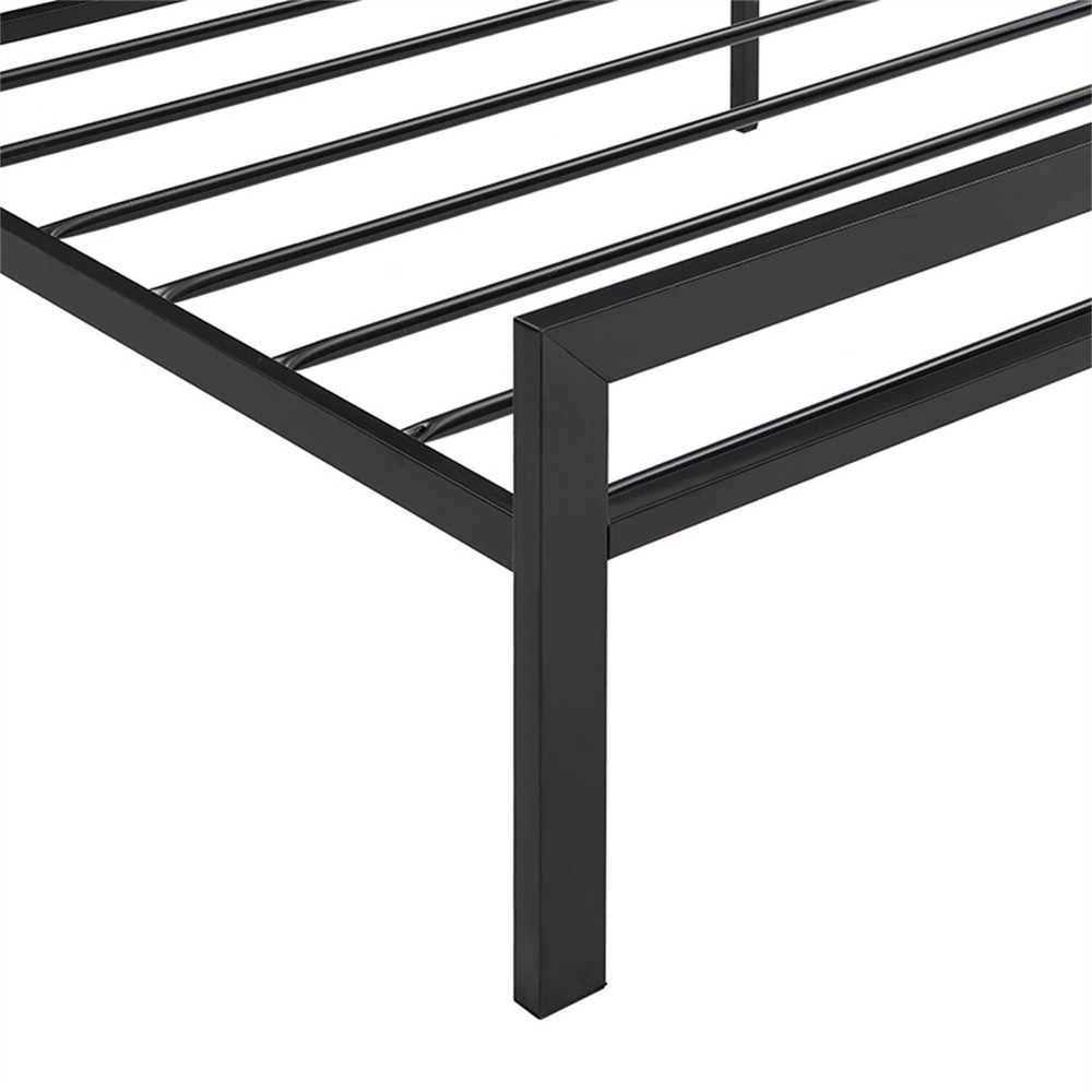 Twin Size Bed Frame Metal Platform Bed Frame Sturdy Slat Support Black New